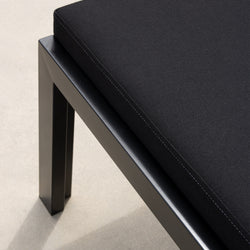 Case Study® Stainless End Bench Set of 4 - Upholstered - Raven Black