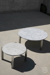 case-study®-stainless-floating-marble-dining-table