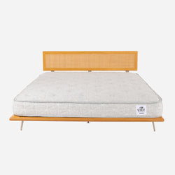 Case Study® Furniture V-Leg Bed with Cane Headboard & Lief Mattress Bundle