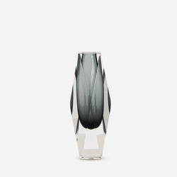 Sommerso Art Glass by Murano Smoke Grey Vase