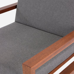 Case Study® Solid Wood Lounge Chair - Upholstered -Blend Coal