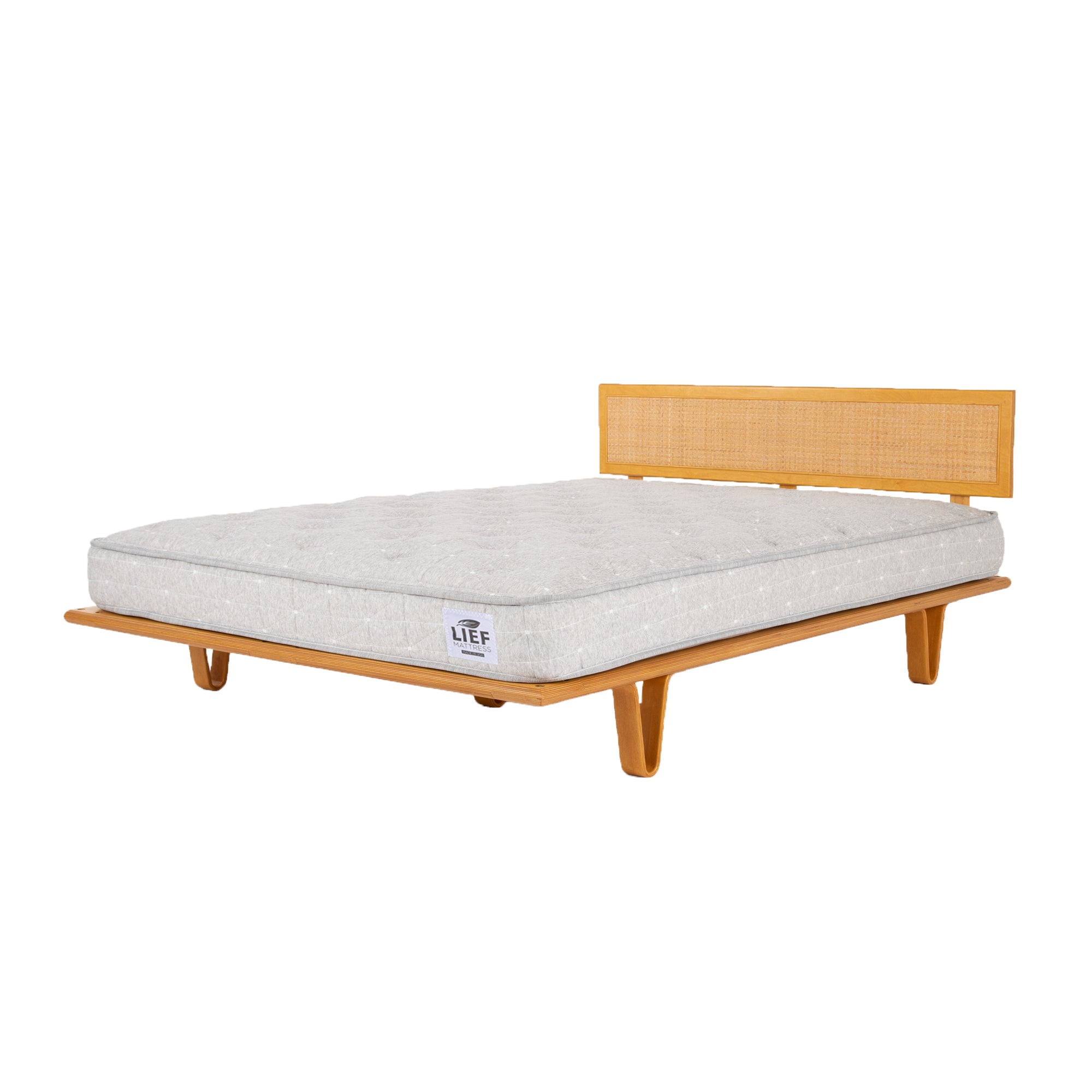 Case Study® Bentwood Bed with Cane Headboard & Lief® Mattress Bundle