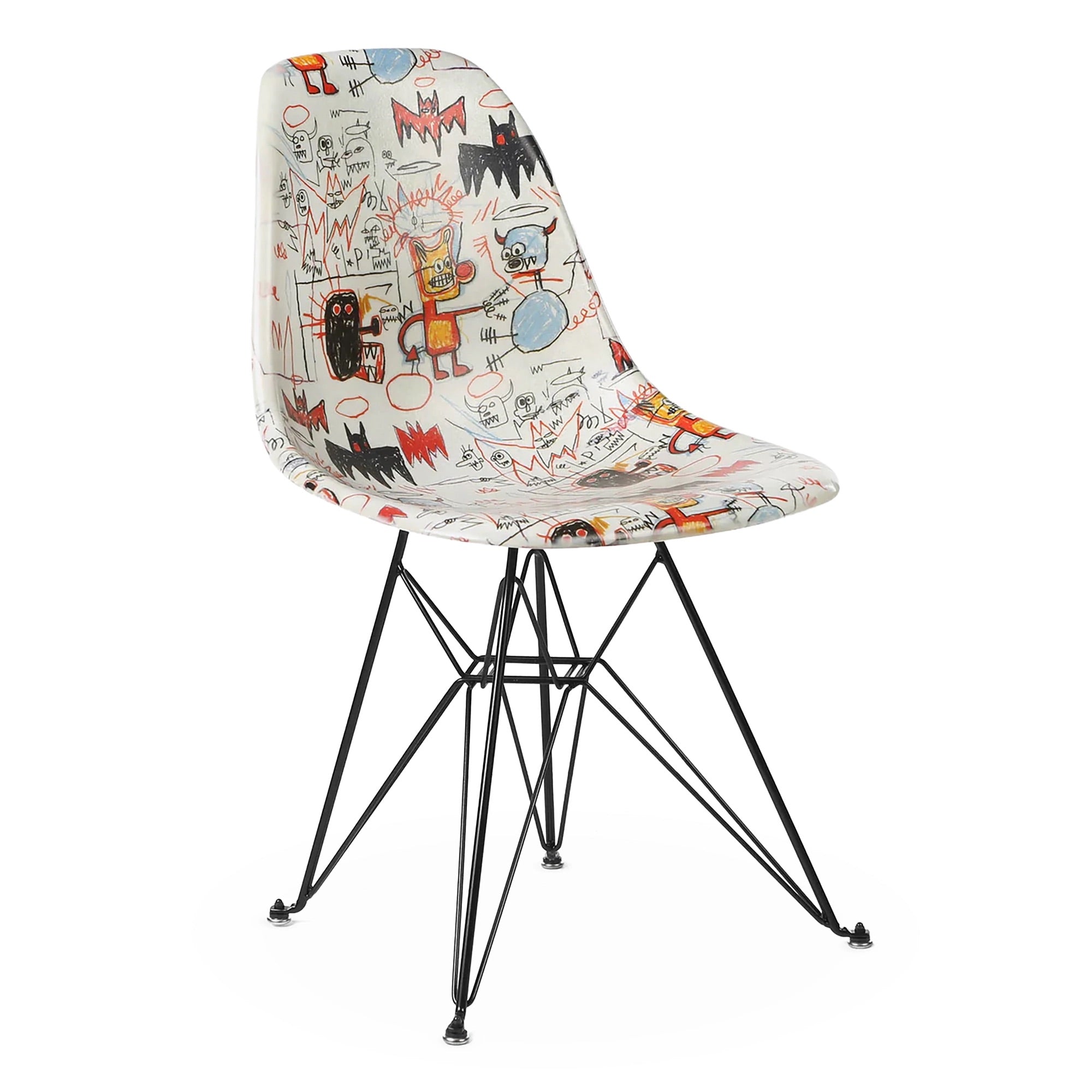 Case Study® Fiberglass Jean-Michel Basquiat Bats Eiffel Side Chair