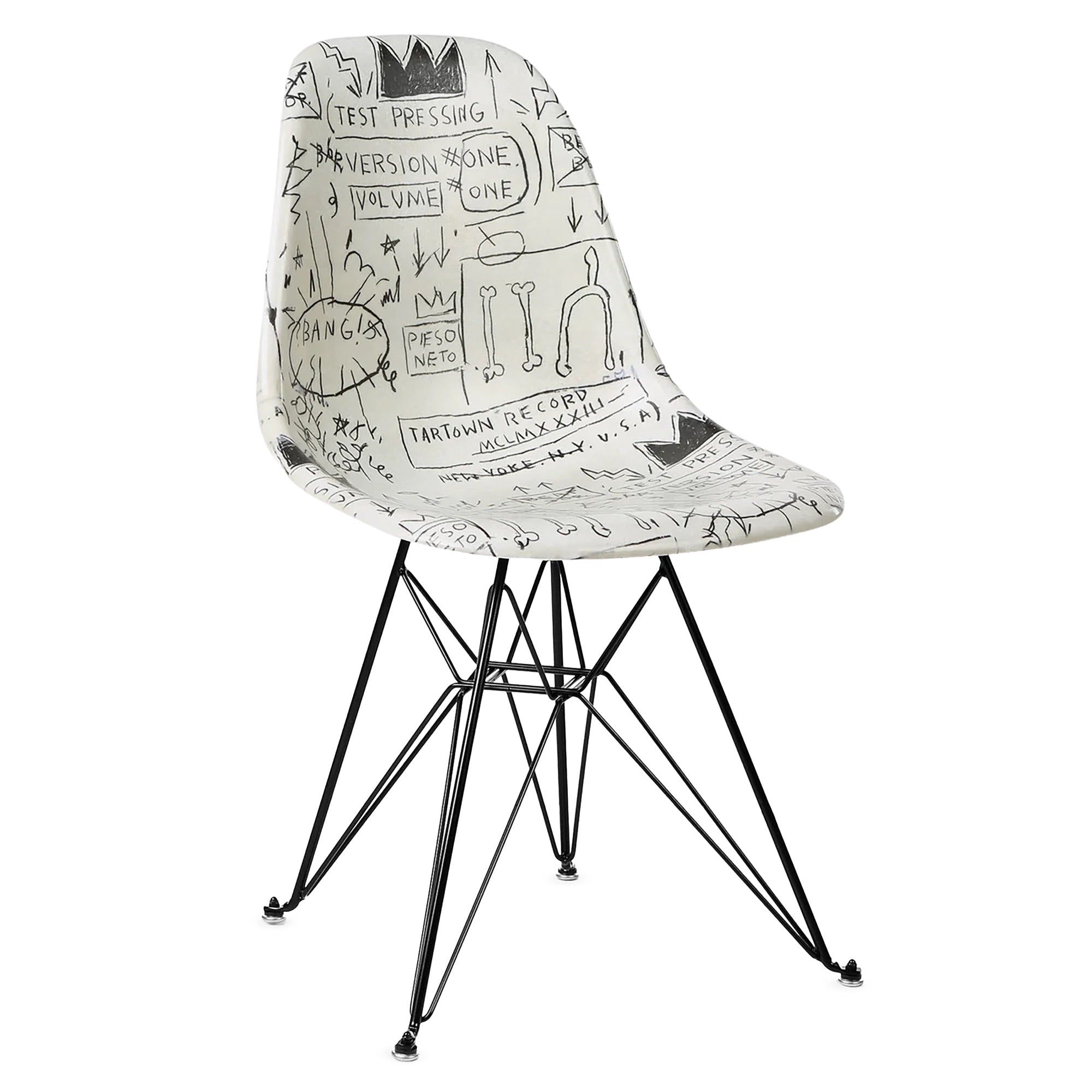 Case Study® Fiberglass Jean-Michel Basquiat Record Eiffel Side Chair