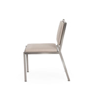Case Study® Stainless Steel Upholstered Side Chair