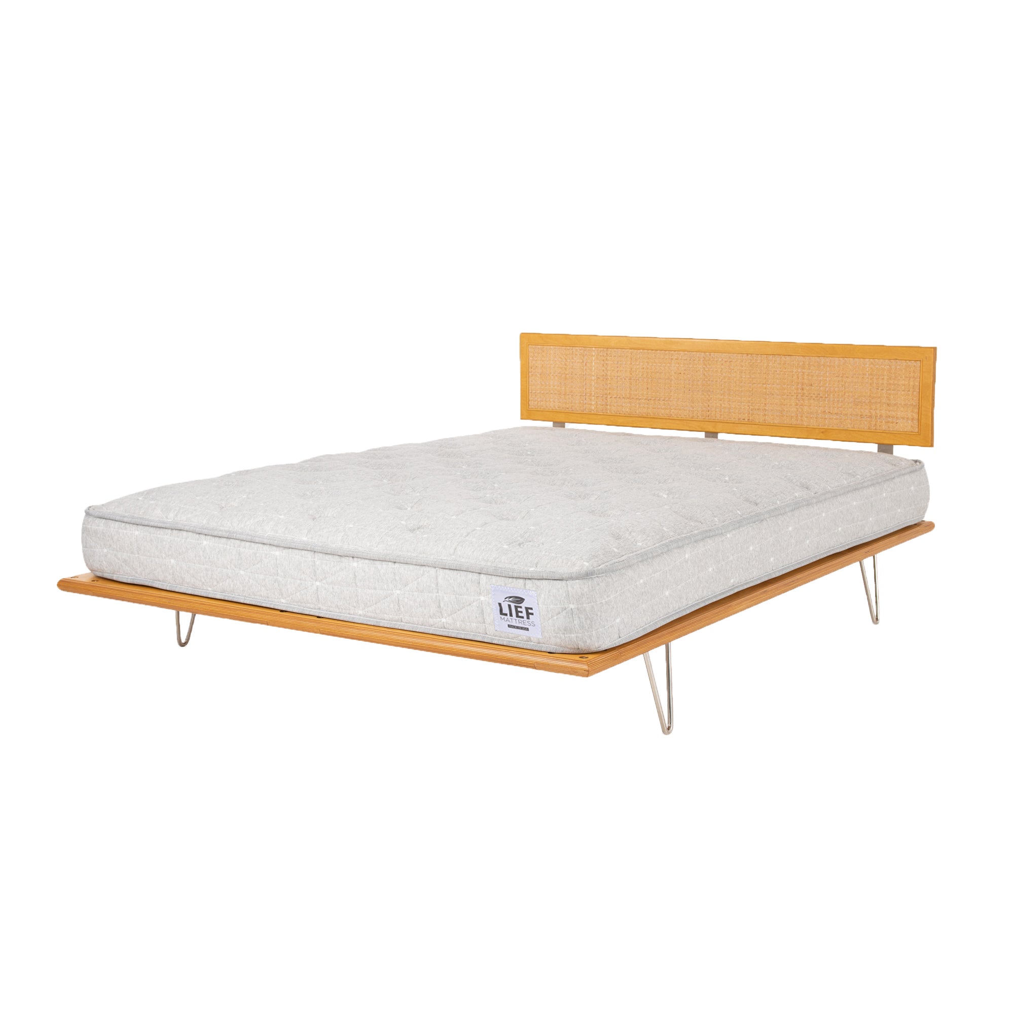 Case Study® V-Leg Bed with Cane Headboard & Lief® Mattress Bundle