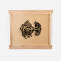 Brutalist Brass Piranha Wall Sculptures