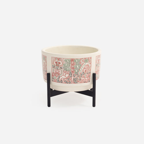 Case Study® Ceramics Keith Haring Untitled 1983 Raised Table Top Cylinder