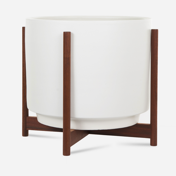 Case Study Raised Large High Pan Planter with Wood Stand