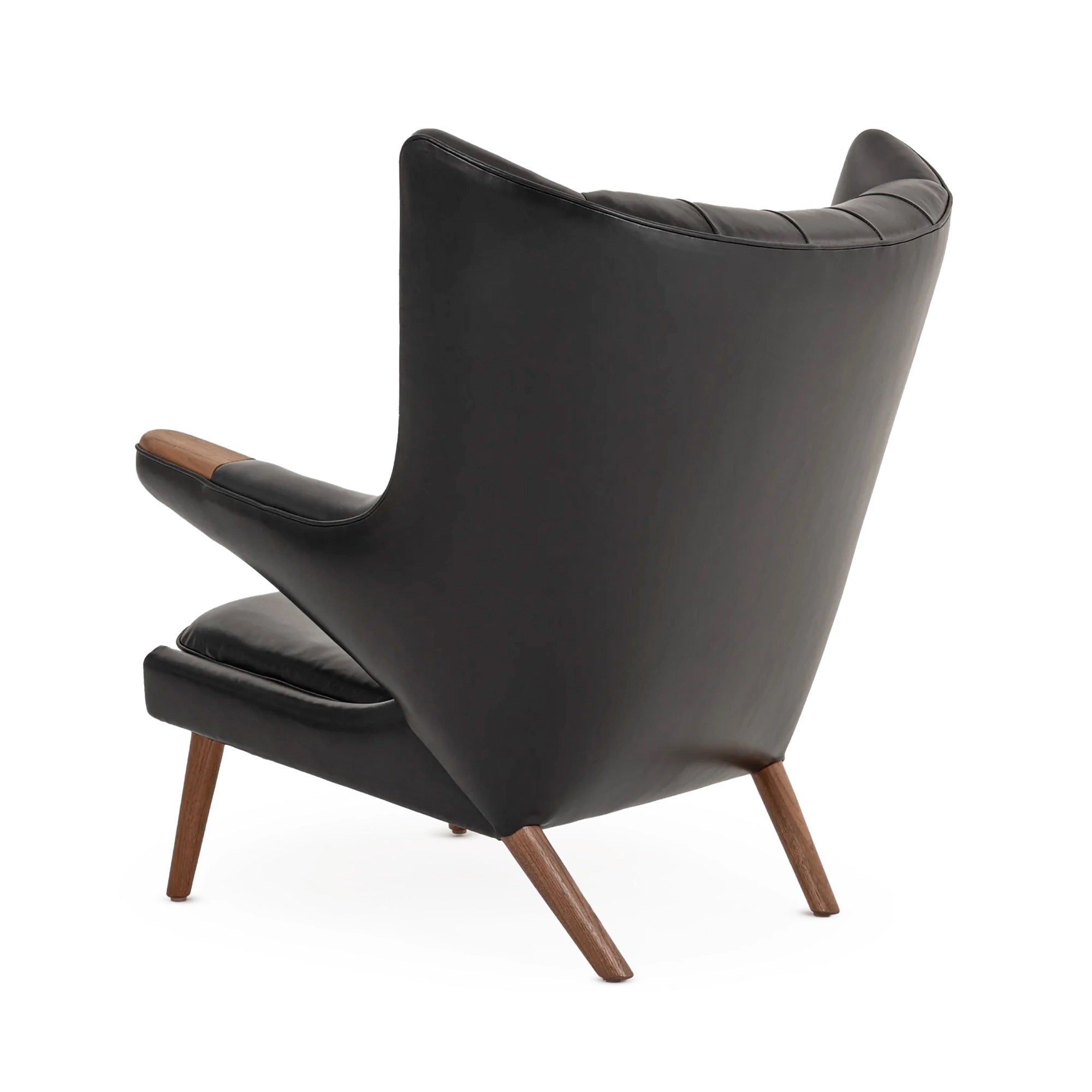 Papa Bear Chair and Ottoman Black Leather