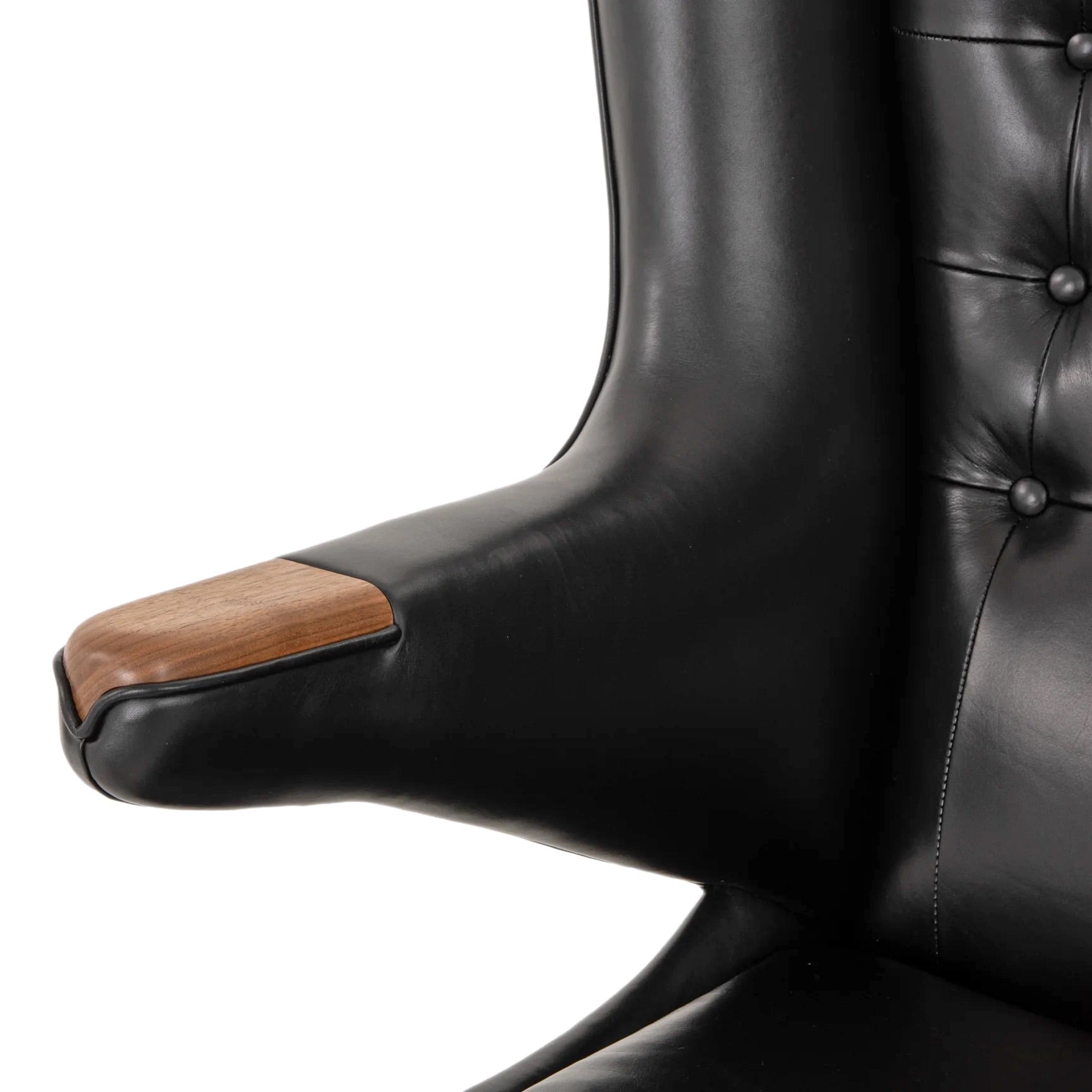 Papa Bear Chair and Ottoman Black Leather