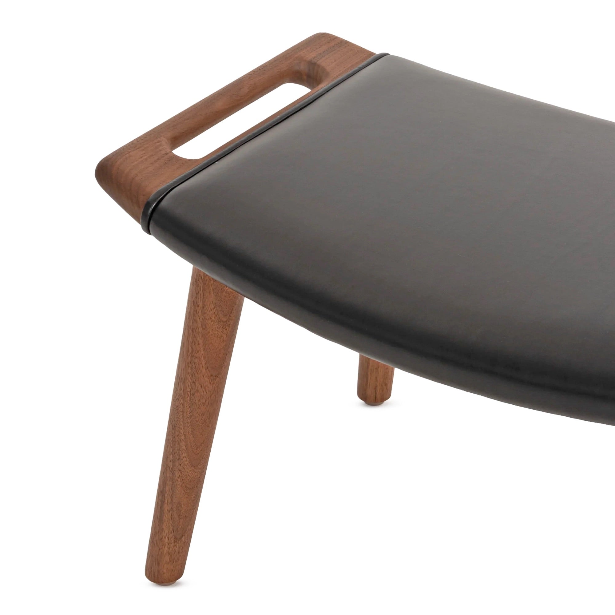 Papa Bear Chair and Ottoman Black Leather
