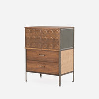 Custom CSU 120 Storage Unit Walnut 2 Drawer Split Sliding Dimple Doors