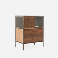 Custom CSU 120 Storage Unit Walnut 2 Drawer Split Sliding Dimple Doors