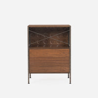 Custom CSU 120 Storage Unit Walnut 2 Drawer Split Sliding Dimple Doors