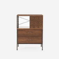 Custom CSU 120 Storage Unit Walnut 2 Drawer Split Sliding Dimple Doors