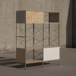 Pre-Configured Case Study® Furniture 420 Storage Unit - Natural / Grey Fiberglass Panels
