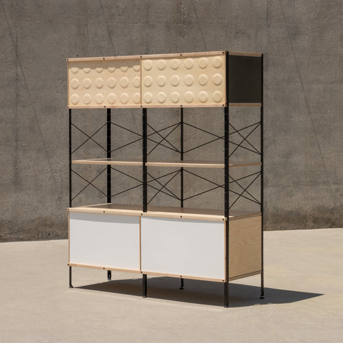 Pre-Configured Case Study® Furniture 420 Storage Unit - Natural / Army Green Fiberglass Panels