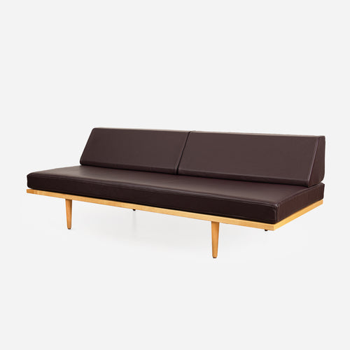 Case Study® Furniture Solid Hardrock Maple Daybed - Eggplant Leather