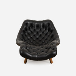 Brasilia Chaise - Black Leather