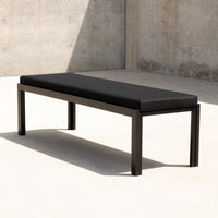 Case Study® Furniture Stainless Bench 62" - Upholstered - Raven Black