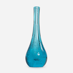 Vintage Japanese-Themed Acid Etched Glass Vase