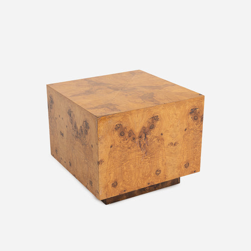 Milo Baughman Burlwood Cube Table