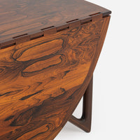 Niels Koefoed Rosewood Drop-leaf Table & Henning Kjaernulf Rosewood Dining Chairs