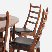 Niels Koefoed Rosewood Drop-leaf Table & Henning Kjaernulf Rosewood Dining Chairs