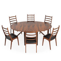 Niels Koefoed Rosewood Drop-Leaf Table & Henning Kjaernulf Rosewood Dining Chairs