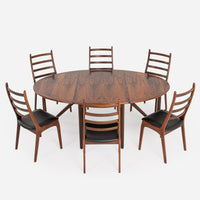 Niels Koefoed Rosewood Drop-leaf Table & Henning Kjaernulf Rosewood Dining Chairs