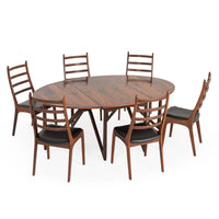 Niels Koefoed Rosewood Drop-Leaf Table & Henning Kjaernulf Rosewood Dining Chairs