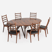 Niels Koefoed Rosewood Drop-leaf Table & Henning Kjaernulf Rosewood Dining Chairs