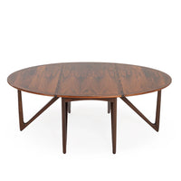 Niels Koefoed Rosewood Drop-Leaf Table & Henning Kjaernulf Rosewood Dining Chairs
