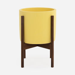 Ceramic Yellow Wood Stand