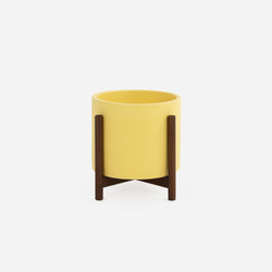 Ceramic Yellow Wood Stand