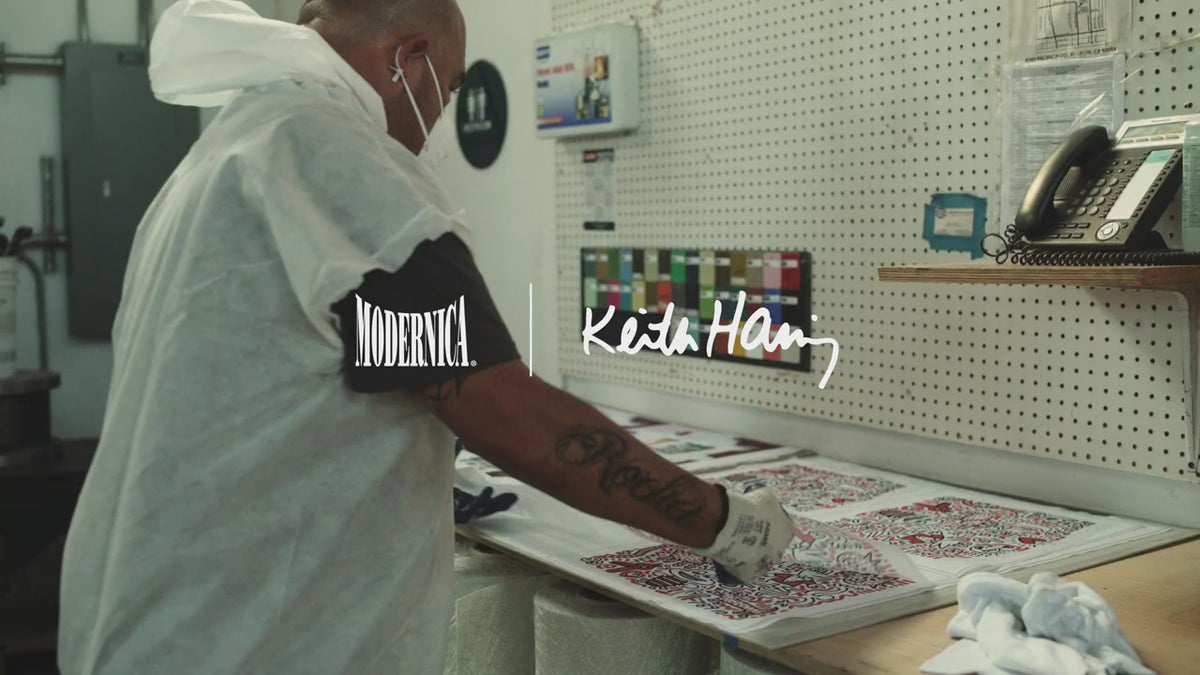 Load video: Case Study® Fiberglass Keith Haring Pets and Friends Aiko Table