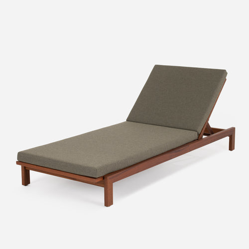 Case Study® Solid Wood Chaise Lounge  - Upholstered - Sage