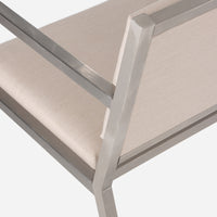 Case Study® Furniture Stainless Dining Chair with Arms - Upholstered