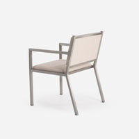 Case Study® Furniture Stainless Dining Chair with Arms - Upholstered