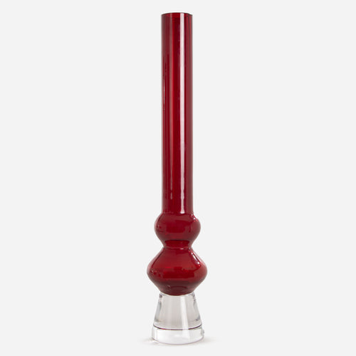 Double Bubble Ruby Red Vintage Vase