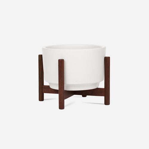 Ceramic White Wood Stand